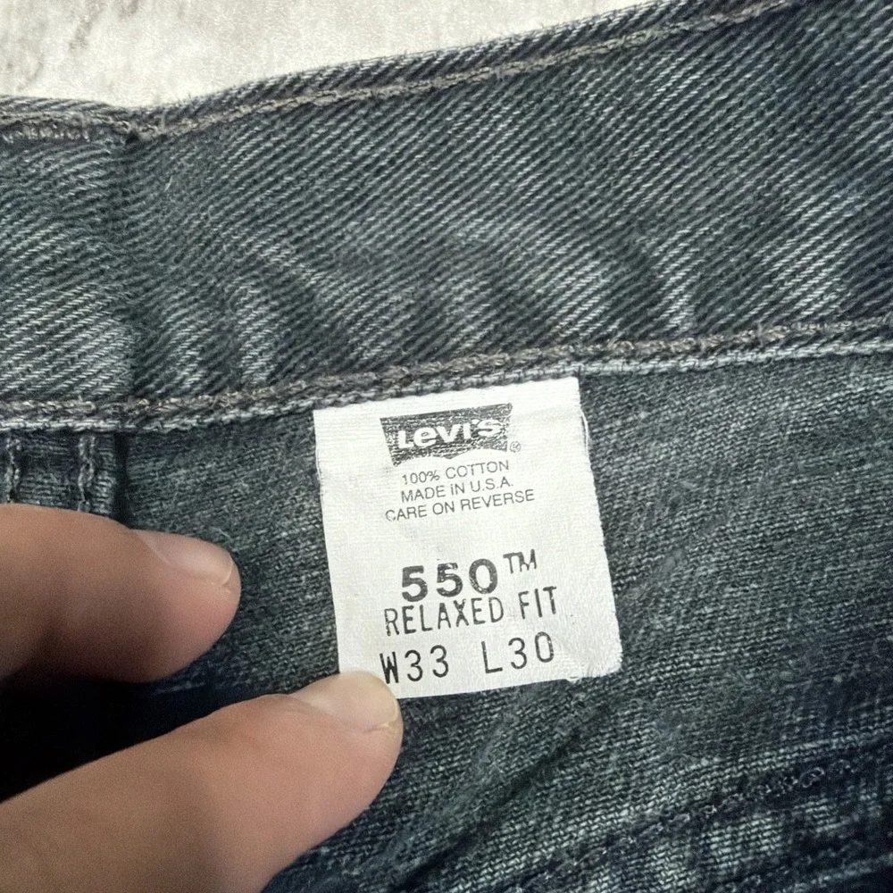 Vintage 90s Levi's 550 Relaxed Fit Jeans Men 33x30 Black Made in USA Grunge Work